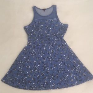 Blue Floral Print Dress